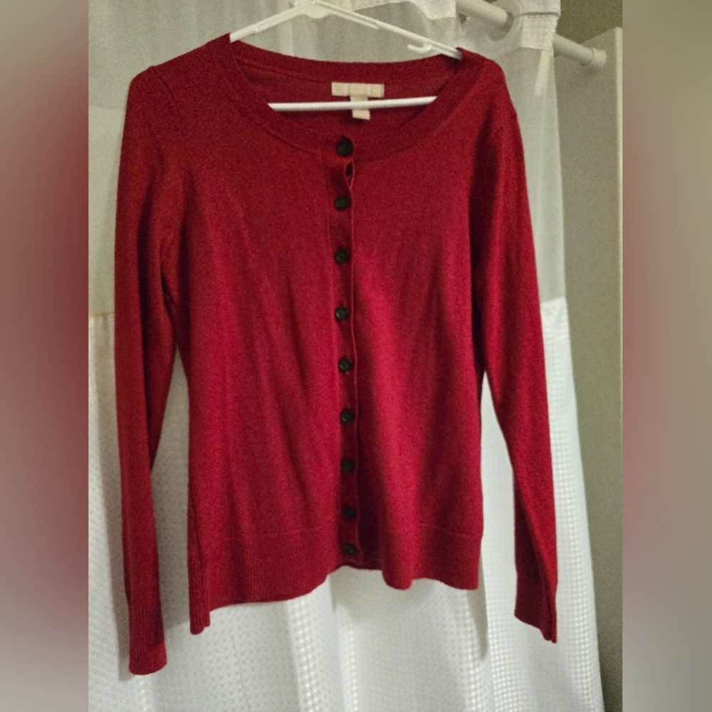 Banana Republic Red Cardigan Sweater